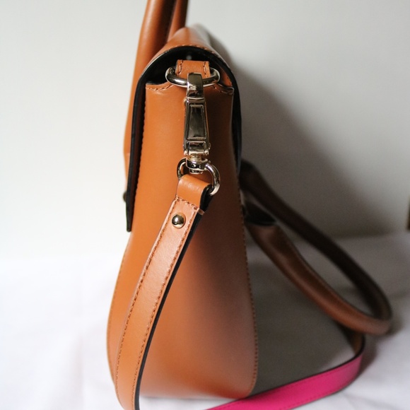 KATE SPADE New Bond Street Flo Tan Caramel Leather Satchel Shoulder Bag Purse - Picture 6 of 14